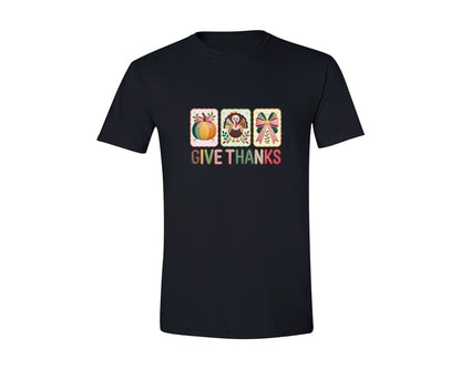 brand:Generic|color:Black|Give Thanks Thanksgiving 2 Graphic T-Shirt