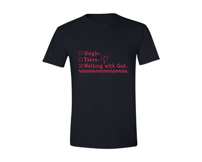 brand:Generic|color:Black|Single Taken Walking With God Graphic T-Shirt