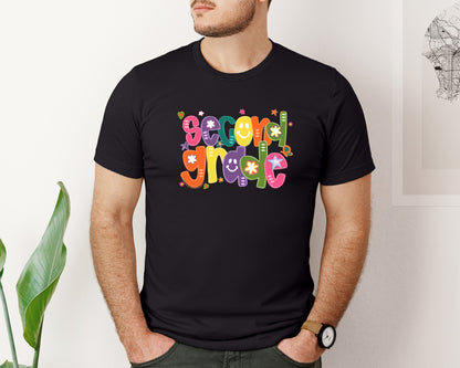 brand:Bella Canvas|color:Black|Retro Back To School 5 Graphic T-Shirt