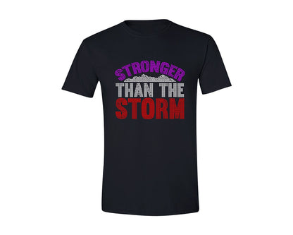 brand:Generic|color:Black|Stronger Than The Storm Rhinestone 3 Graphic T-Shirt