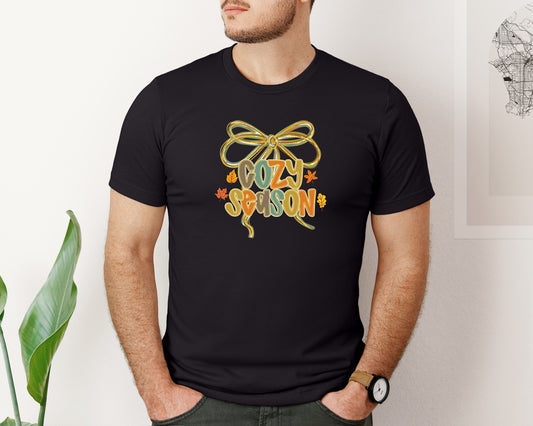 Cozy Season Coquette Fall Bow Graphic T-Shirt