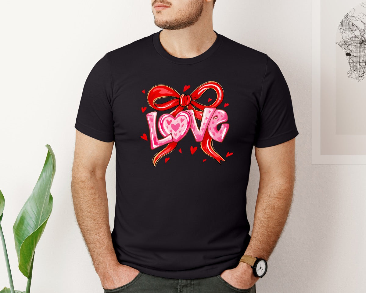 brand:Bella Canvas|color:Black|Valentines Day Coquette Valentine 2 Graphic T-Shirt