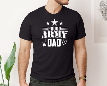 brand:Bella Canvas|color:Black|Proud Army Dad Tshirt Design Graphic T-Shirt