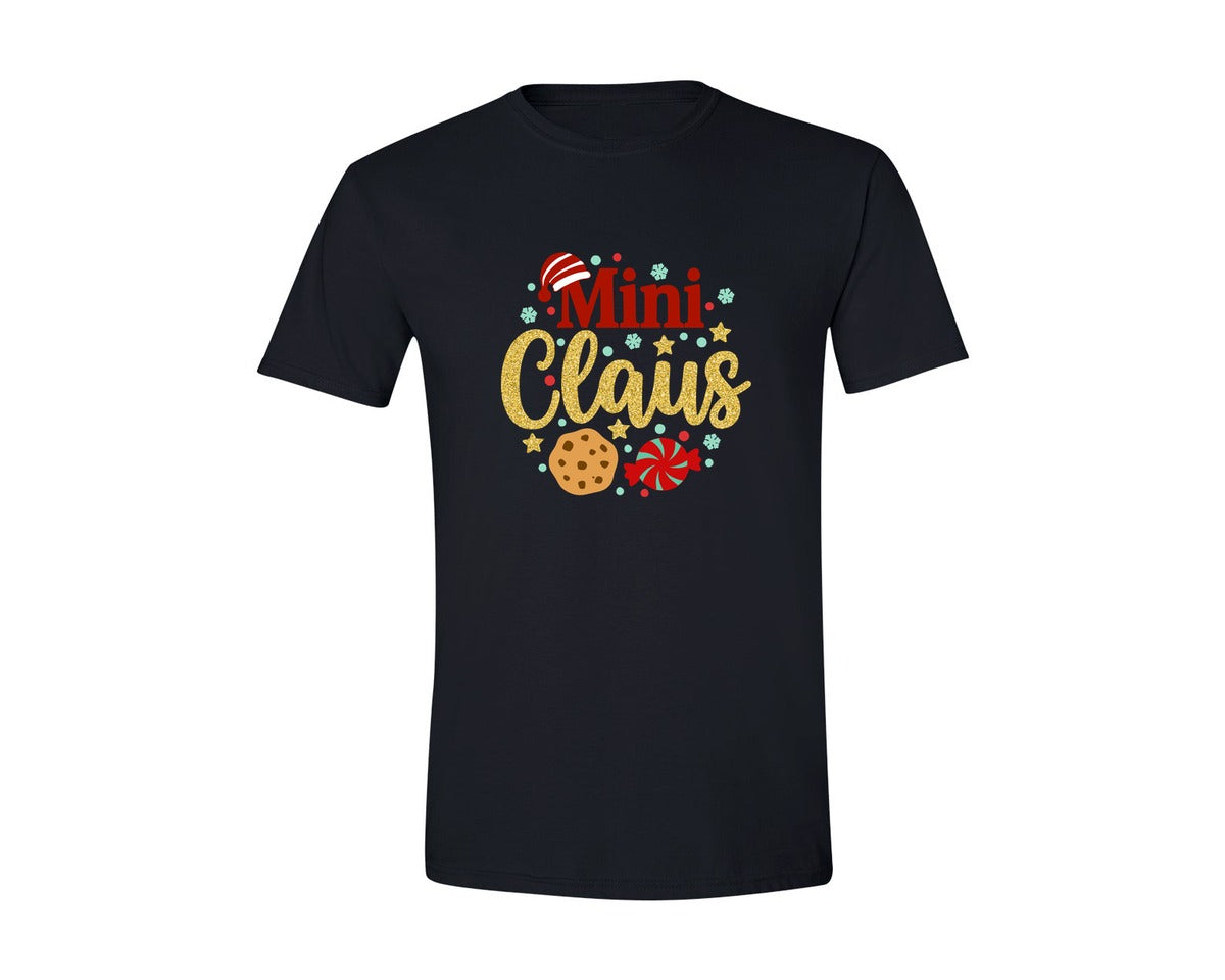 brand:Generic|color:Black|Mini Claus Christmas Vector Design Graphic T-Shirt