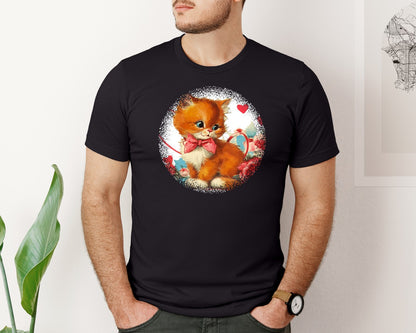 brand:Bella Canvas|color:Black|Vintage Valentine Round Tshirt 40 Graphic T-Shirt