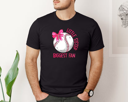 brand:Bella Canvas|color:Black|Baseball Sister Glitter File Graphic T-Shirt