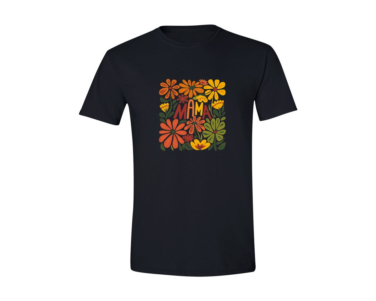 brand:Generic|color:Black|Retro Floral Mama Boho Mothers Day 3 Graphic T-Shirt