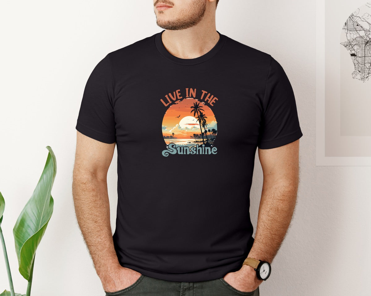 brand:Bella Canvas|color:Black|Summer Beach Vector Typography T Shirt 5 Graphic T-Shirt