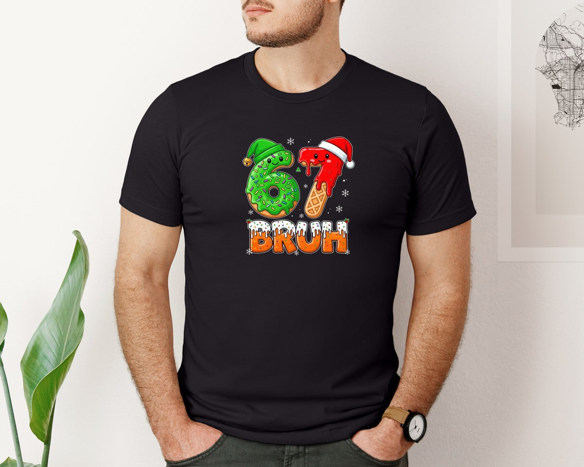 brand:Bella Canvas|color:Black|Six Seven 67 Meme 6 7 Christmas T Shirt Graphic T-Shirt