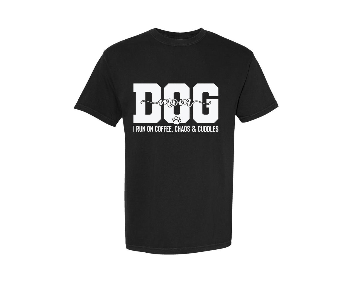 brand:Comfort Colors|color:Black|Funny Dog Mom Dog Mama Paw Shirt Graphic T-Shirt