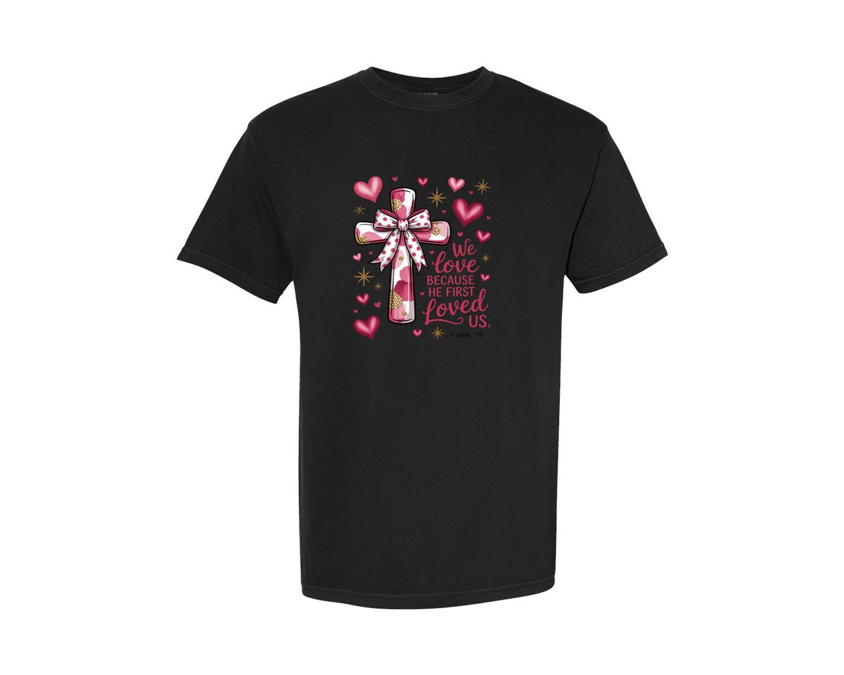 brand:Comfort Colors|color:Black|Coquette Jesus Valentine Pngvalentines Graphic T-Shirt