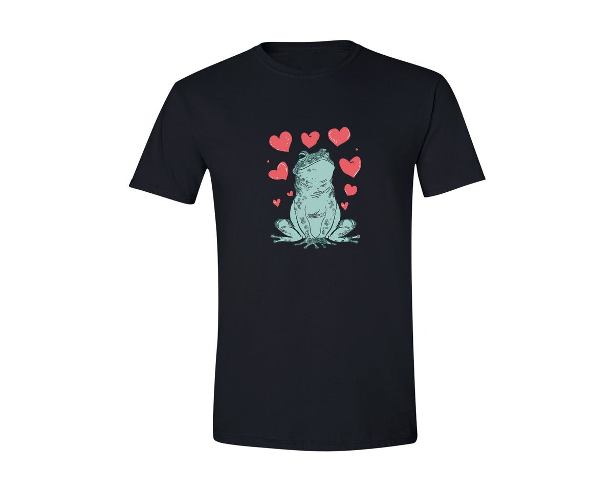 brand:Generic|color:Black|Frog Valentines Day Graphic T-Shirt
