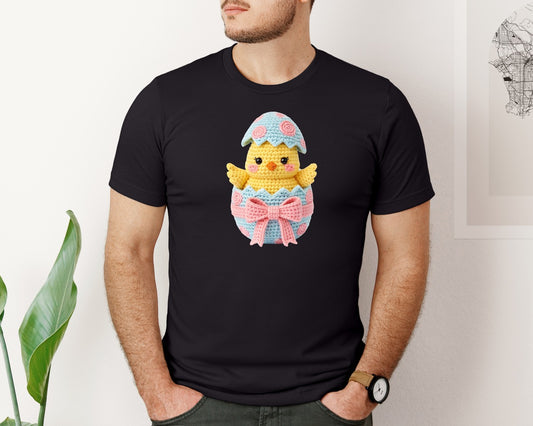 Crochet Easter Day Chicken Graphic T-Shirt