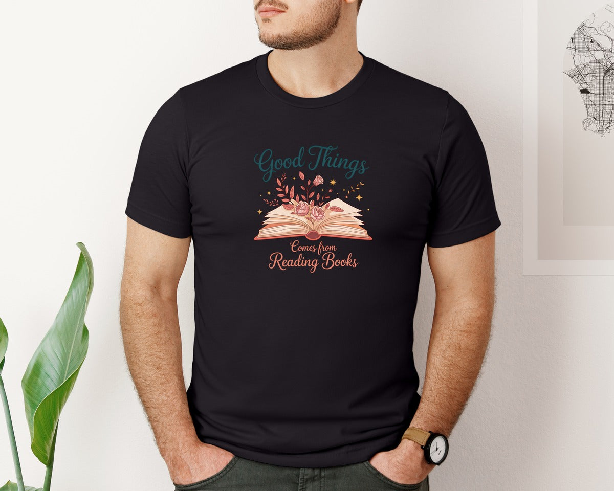 brand:Bella Canvas|color:Black|Retro Book Lover Bookish Graphic T-Shirt