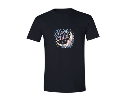 brand:Generic|color:Black|Moon Child Celestial And Floral T Shirt Graphic T-Shirt