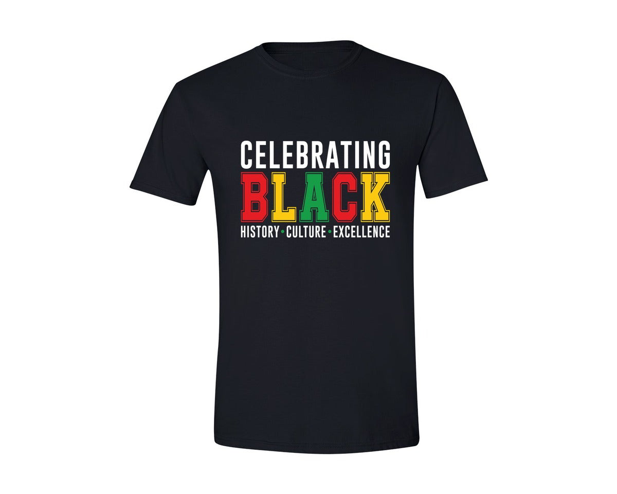 brand:Generic|color:Black|Black History Month Celebrating Graphic T-Shirt