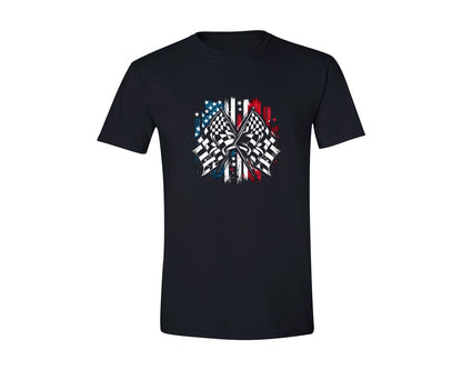 brand:Generic|color:Black|Racing Flags And Usa Flag Background
