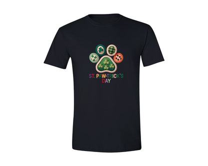 brand:Generic|color:Black|Faux Yarn St Patricks Day Dog Graphic T-Shirt