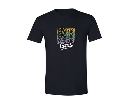 brand:Generic|color:Black|Funny Mardi Gras Typography Shirt Graphic T-Shirt