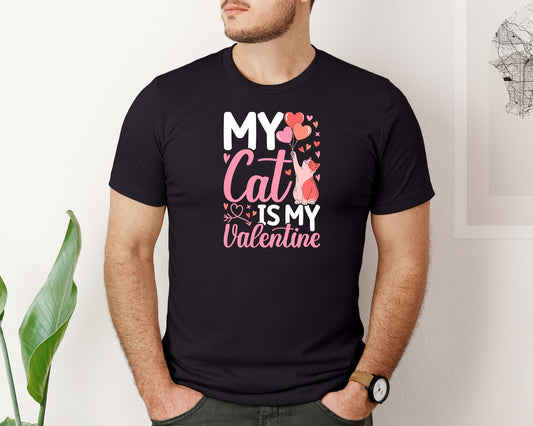 Cat Love Valentines Day T Shirt Graphic T-Shirt