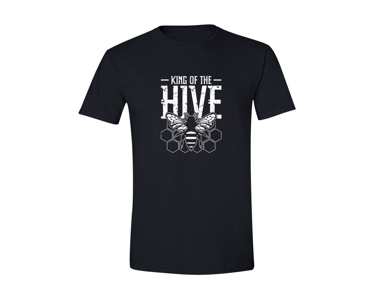 brand:Generic|color:Black|King Of The Hive Bee Beekeeper Graphic T-Shirt