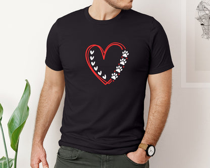 brand:Bella Canvas|color:Black|Dog Valentine Valentines Day Shirt Graphic T-Shirt