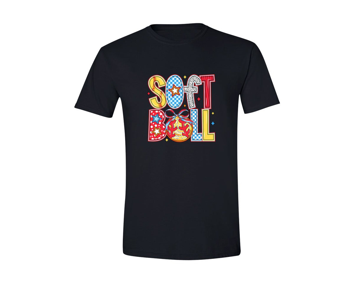 brand:Generic|color:Black|Retro Softball Coquette Pngsoftball