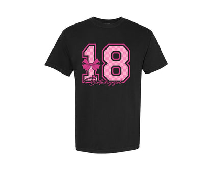 brand:Comfort Colors|color:Black|Birthday Girl 18Th Birthday Shirt Graphic T-Shirt