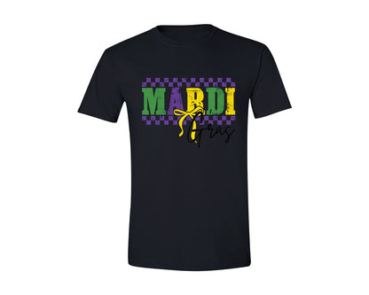 brand:Generic|color:Black|Mardi Gras Shirt Design Coquette Bow Graphic T-Shirt