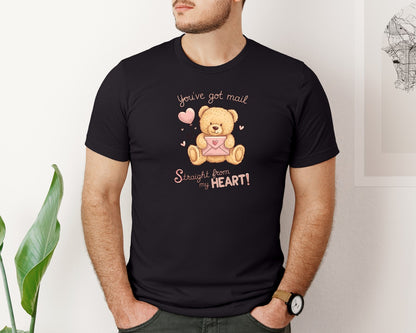 brand:Bella Canvas|color:Black|Valentines Day Teddy Bear Love Graphic T-Shirt