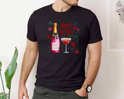 brand:Bella Canvas|color:Black|Happy New Year 2026 New Year Eve Graphic T-Shirt