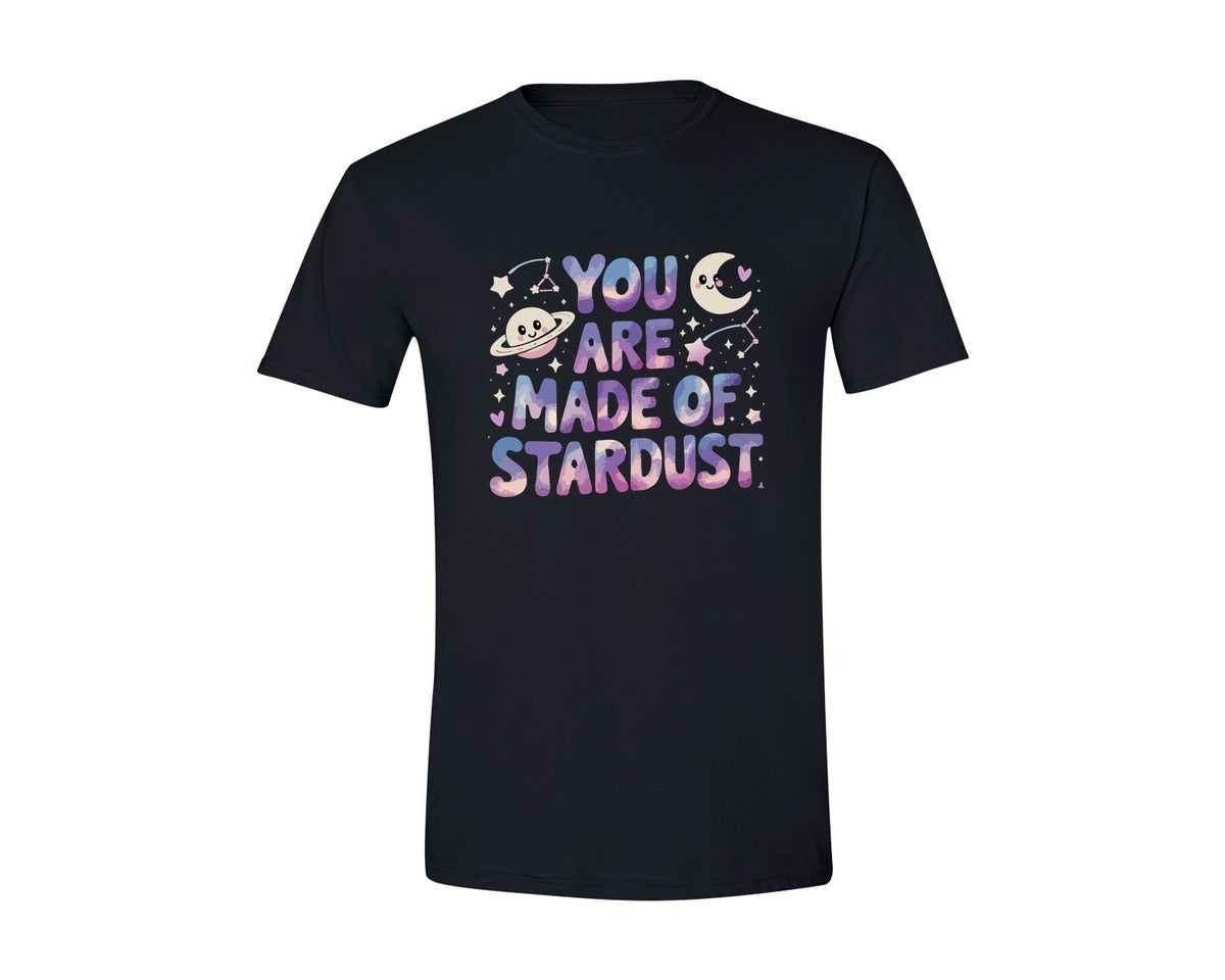 brand:Generic|color:Black|Stardust Quote Pastel Space Art Graphic T-Shirt