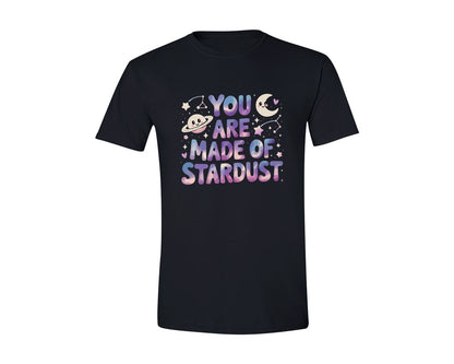 brand:Generic|color:Black|Stardust Quote Pastel Space Art Graphic T-Shirt