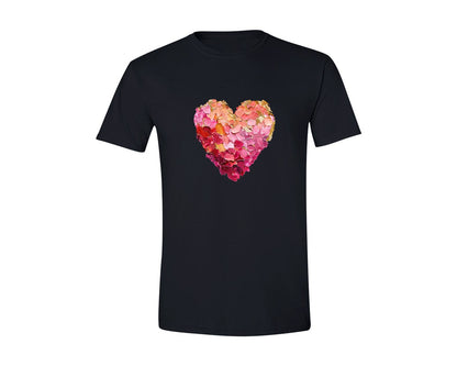 brand:Generic|color:Black|Valentine Day Heart Brushstroke 10 Graphic T-Shirt