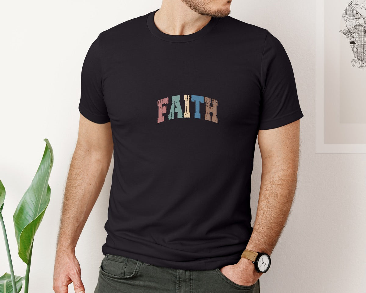 brand:Bella Canvas|color:Black|Faith Christian Religious Graphic T-Shirt