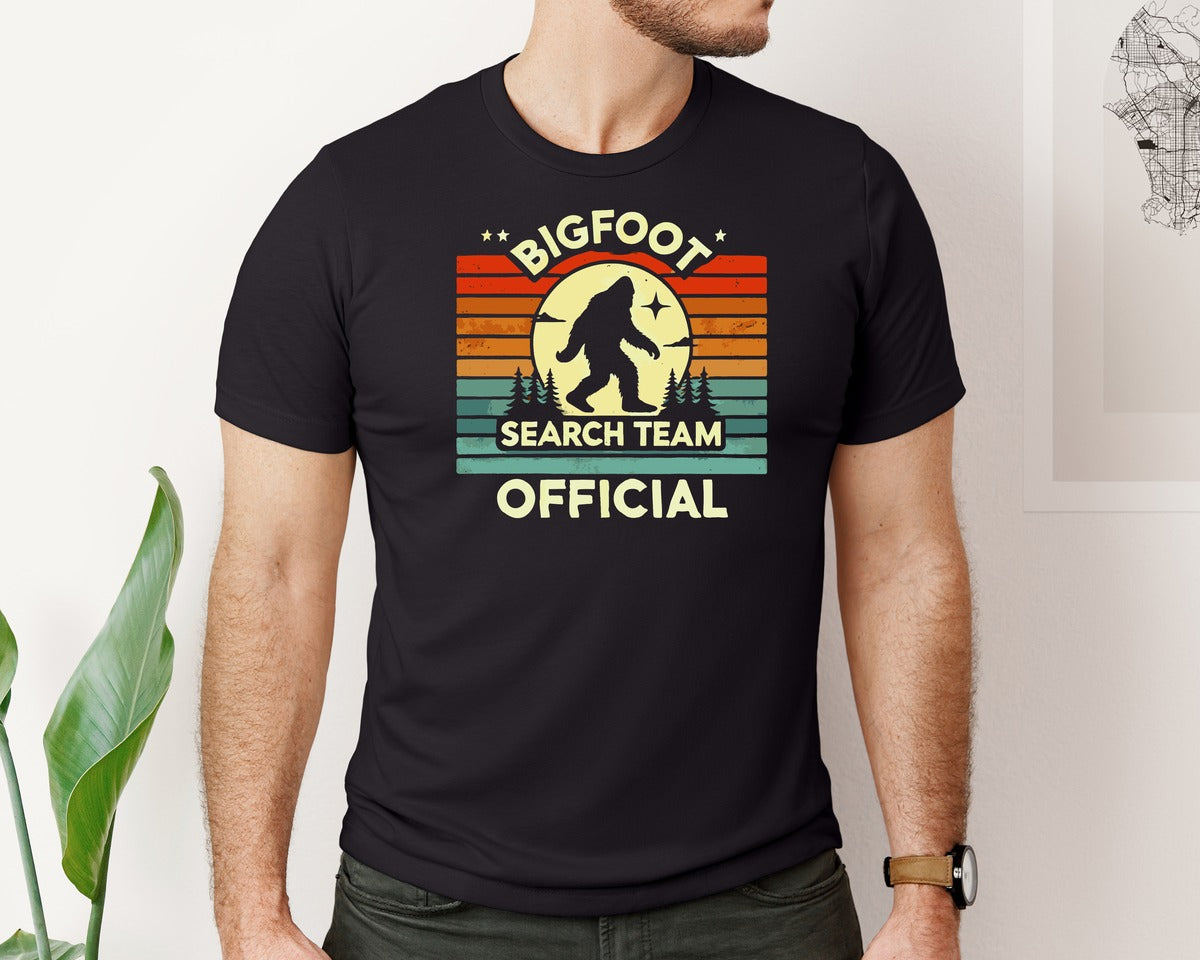 brand:Bella Canvas|color:Black|Bigfoot Bigfoot Research Team Graphic T-Shirt