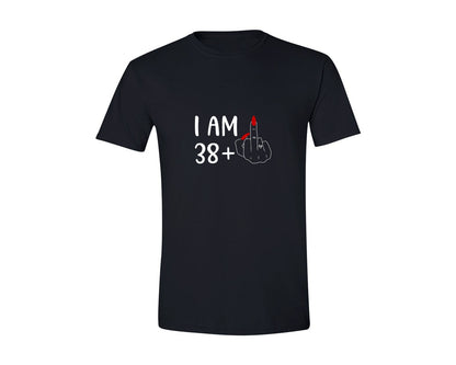 brand:Generic|color:Black|I Am 38 Plus 1 Middle Finger Birthday T Graphic T-Shirt