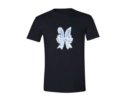 brand:Generic|color:Black|Blue Floral Chinoiserie Bunny Easter Bow