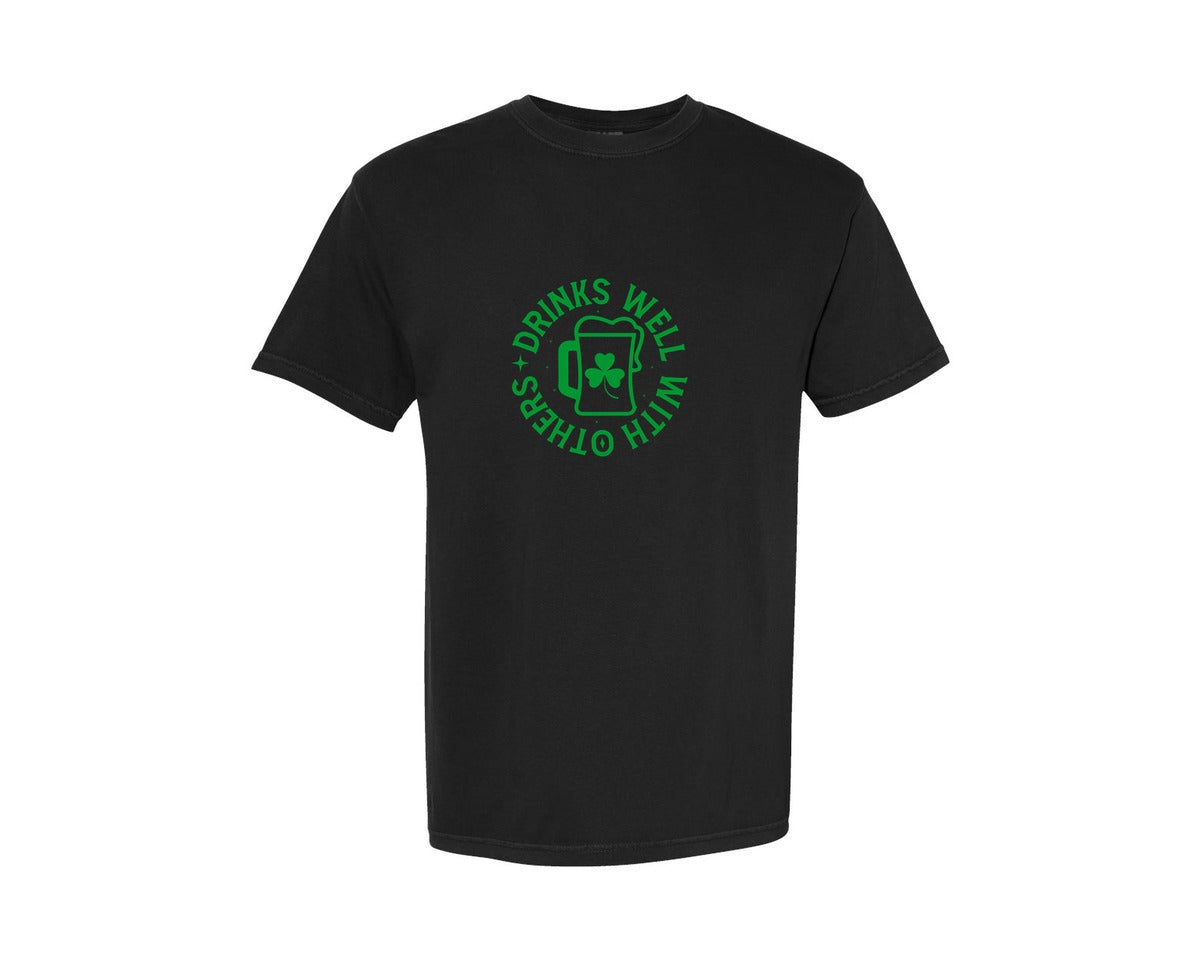 brand:Comfort Colors|color:Black|Funny St Patricks Day Shirt Drinks Graphic T-Shirt