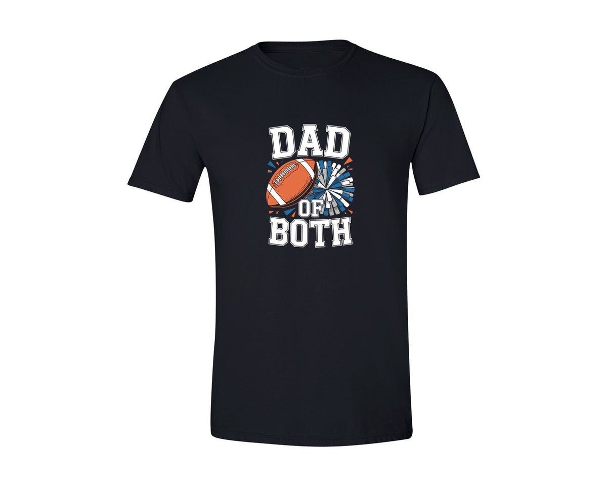 brand:Generic|color:Black|Dad Of Both Cheer And Football Dad Graphic T-Shirt