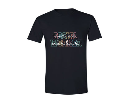 brand:Generic|color:Black|Comfort Colors Social Worker Gifts Graphic T-Shirt