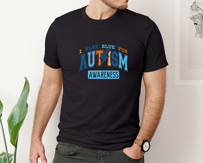 brand:Bella Canvas|color:Black|I Wear Blue For Autism Awareness 6 Graphic T-Shirt