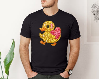 brand:Bella Canvas|color:Black|Faux Rhinestone Duck Graphic T-Shirt