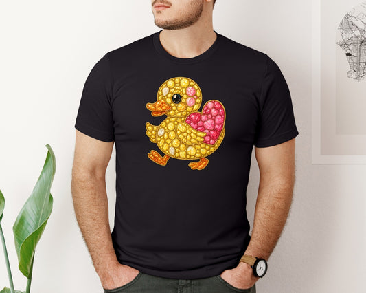 Faux Rhinestone Duck Graphic T-Shirt