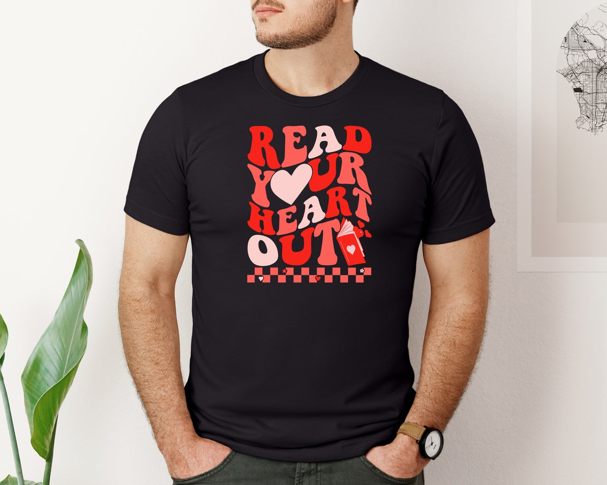 brand:Bella Canvas|color:Black|Retro Read Your Heart Out T Shirt Graphic T-Shirt