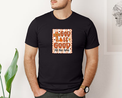 brand:Bella Canvas|color:Black|God Is Good Fall Christian Graphic T-Shirt