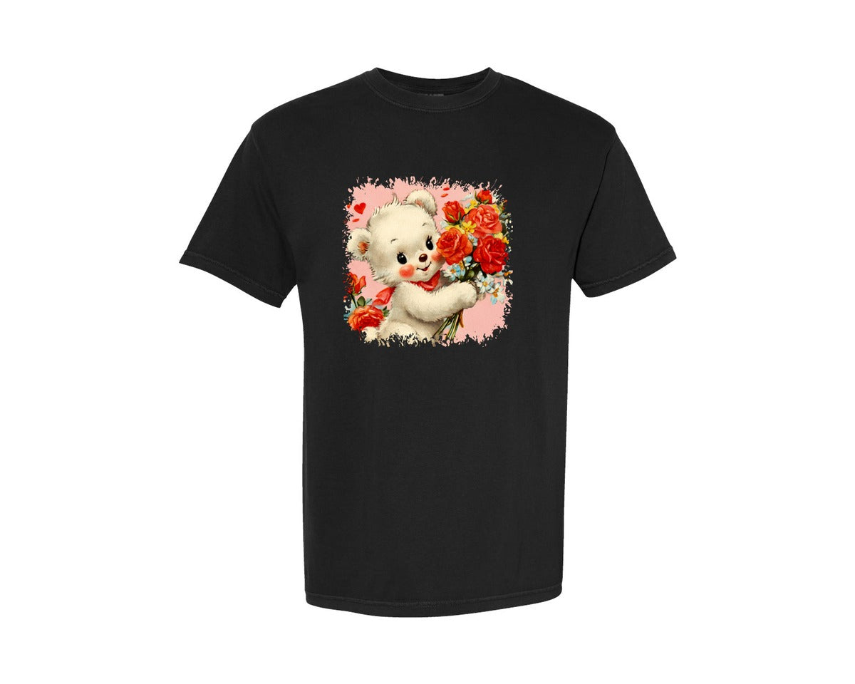 brand:Comfort Colors|color:Black|Vintage Valentine Square Tshirt 34 Graphic T-Shirt
