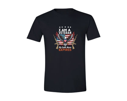 brand:Generic|color:Black|I Am A Veteran My Oath Never Expires 8 Graphic T-Shirt