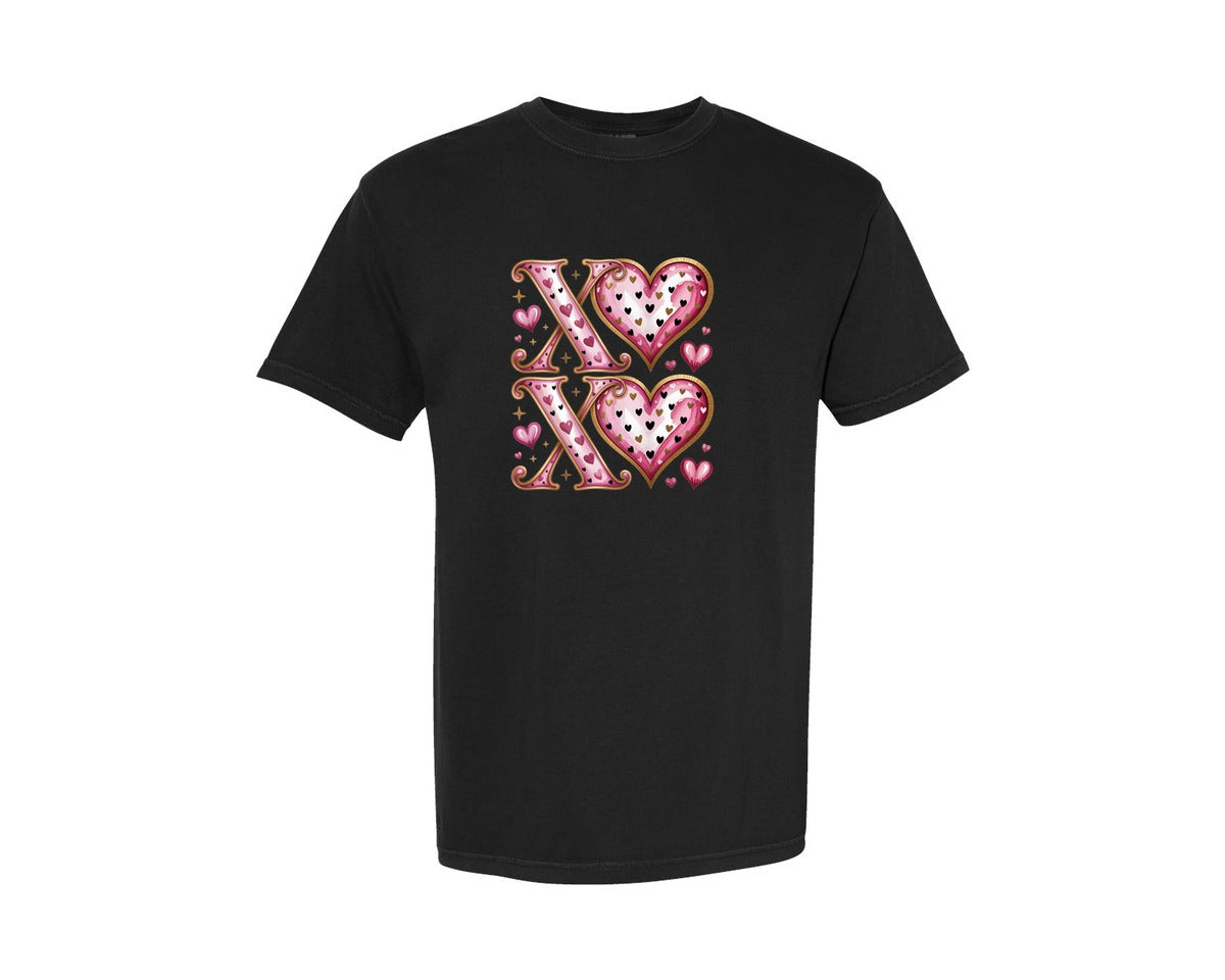 brand:Comfort Colors|color:Black|Valentines Day Xoxo Graphic T-Shirt