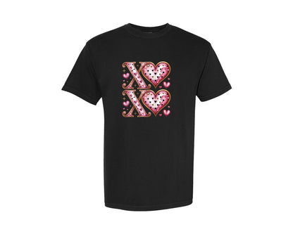 brand:Comfort Colors|color:Black|Valentines Day Xoxo Graphic T-Shirt